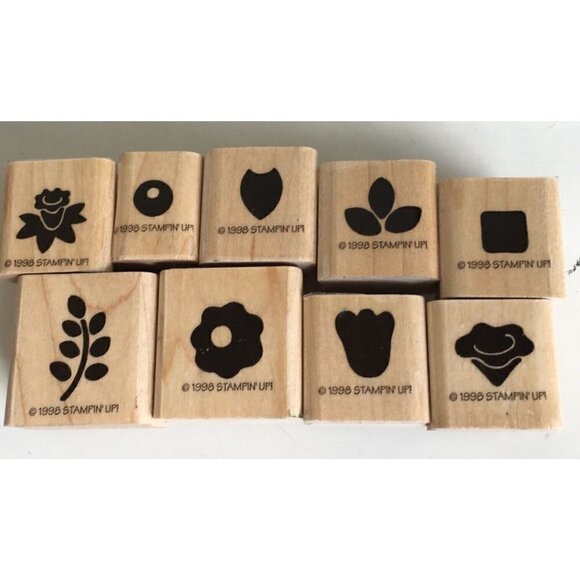 9 NEW 1998  Retired Stampin Up Borders‎ Wood Rubber Mounted Stamp Floral - Picture 1 of 3